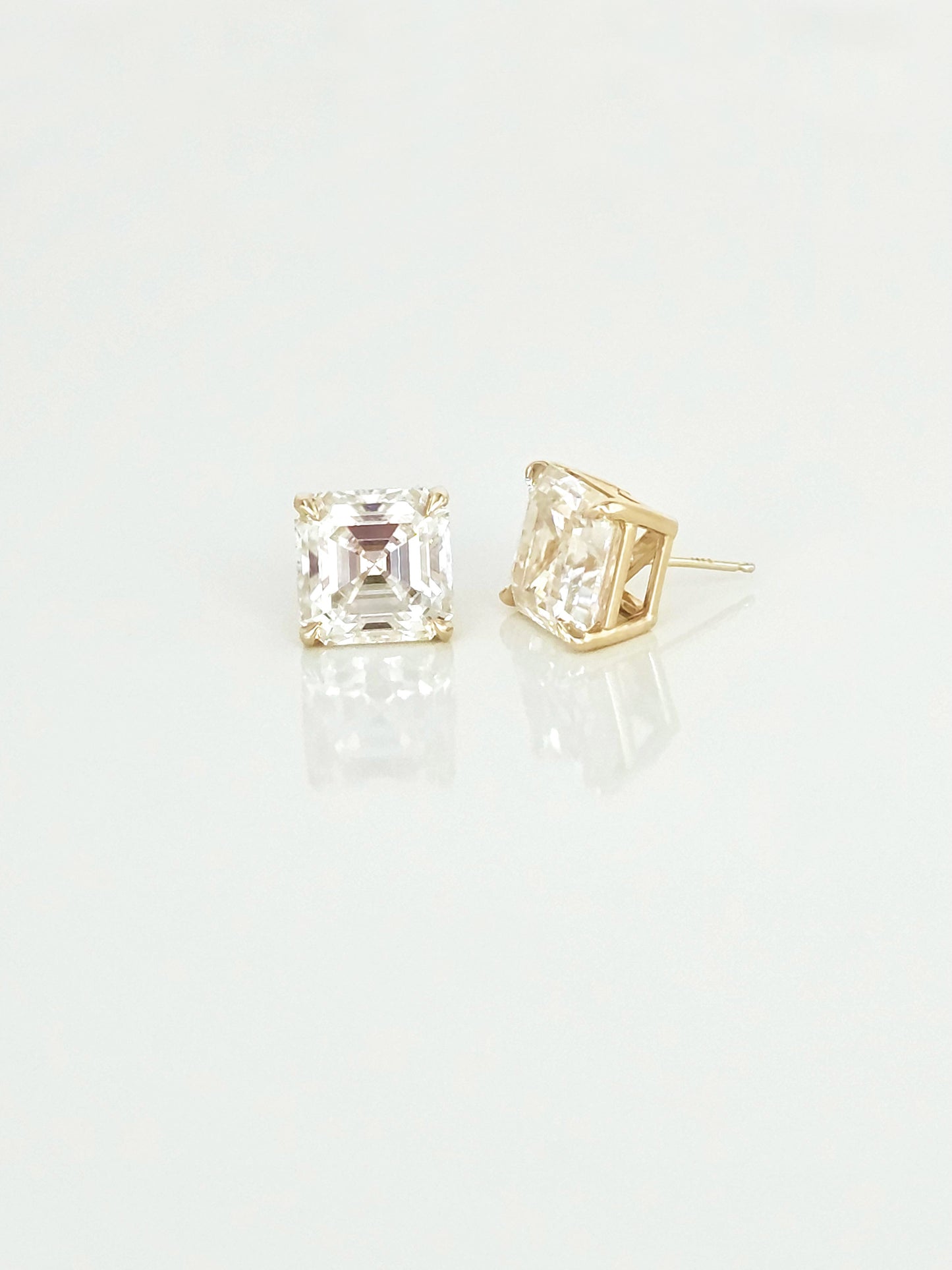 Asscher-cut Diamond Studs
