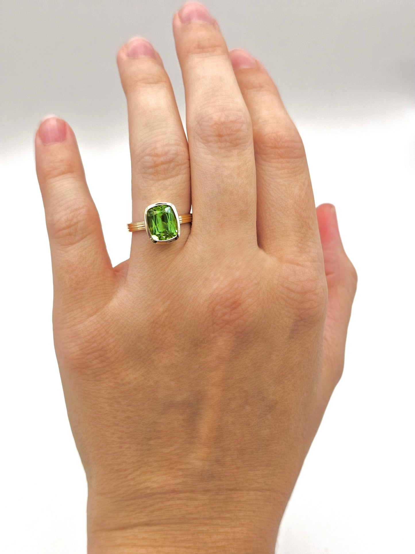 Peridot Bezel Ring