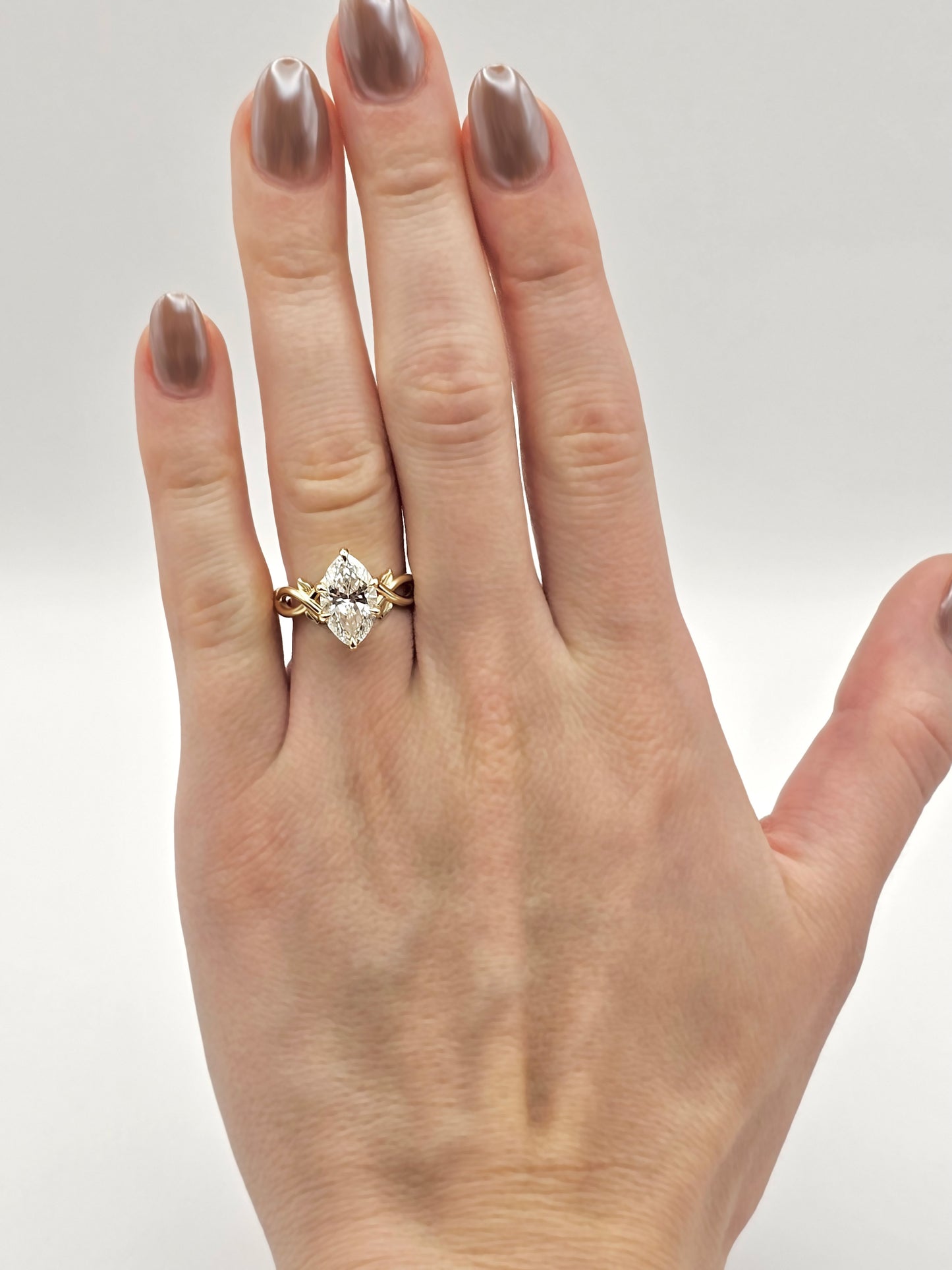 Marquise-cut Vine Ring