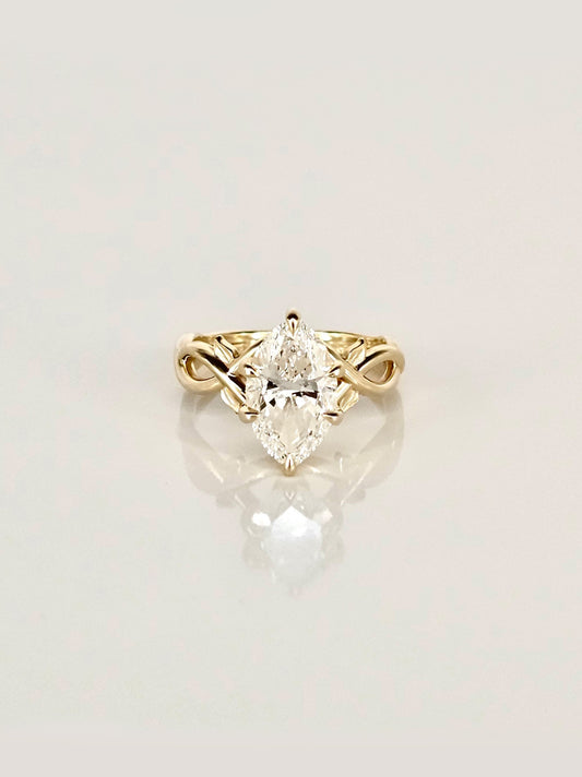 Marquise-cut Vine Ring