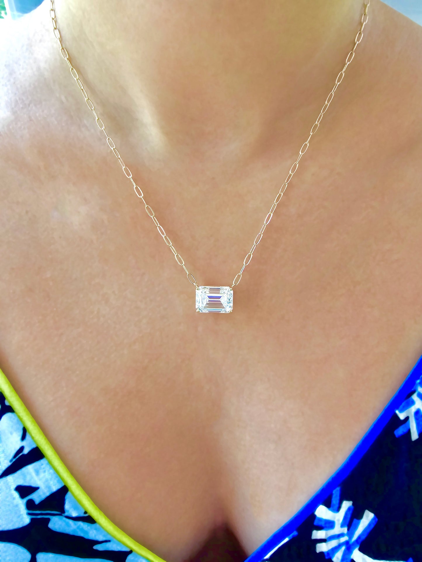 Emerald-cut Solitaire Necklace
