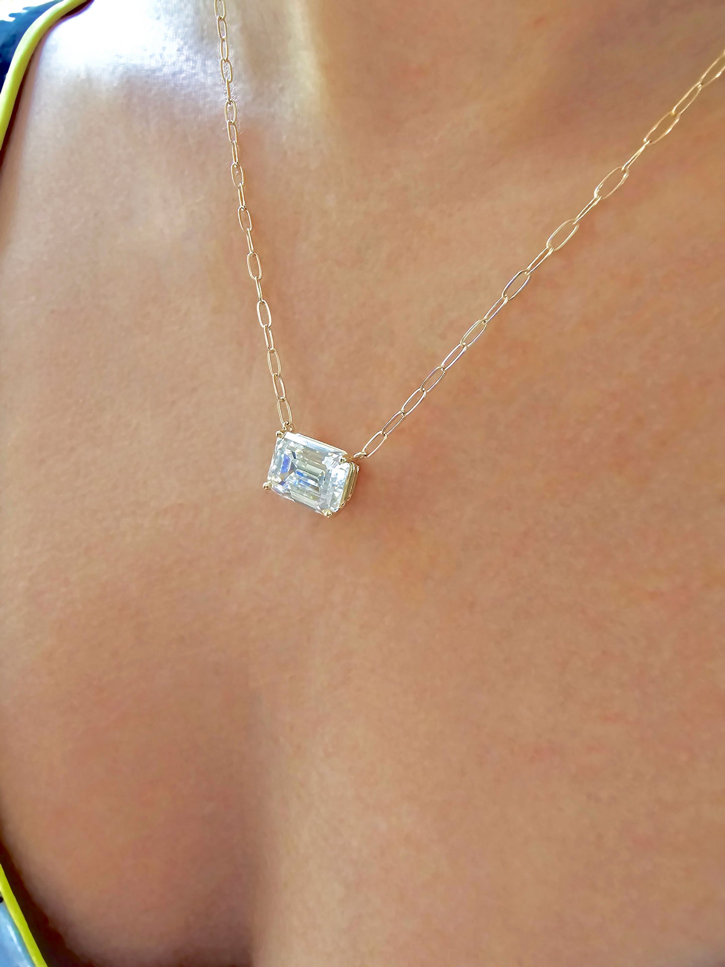 Emerald-cut Solitaire Necklace