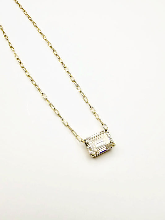 Emerald-cut Solitaire Necklace